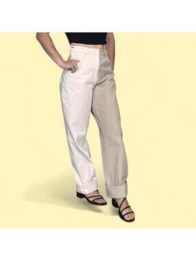 NA-KD Women's Cream and Tan Trousers